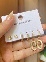 Goldplated premium 3 pair earings set - Image 2
