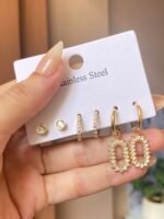 Goldplated premium 3 pair earings set