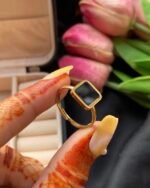 Square black Stone Ring Copy
