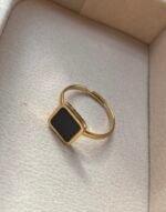 Square black Stone Ring Copy - Image 2