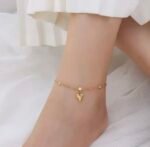 Heart stone anklet