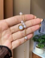 Double sided pearl roman bracelet