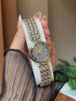 Duo tone beaded strap watch