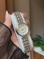 Silver beaded strap watch - Image 2