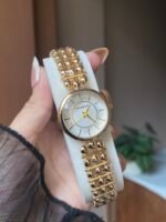 Gold beaded strap watch - Image 3