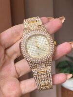 Diamond link gold iced watch - Image 3