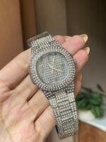 Diamond link full iced watch